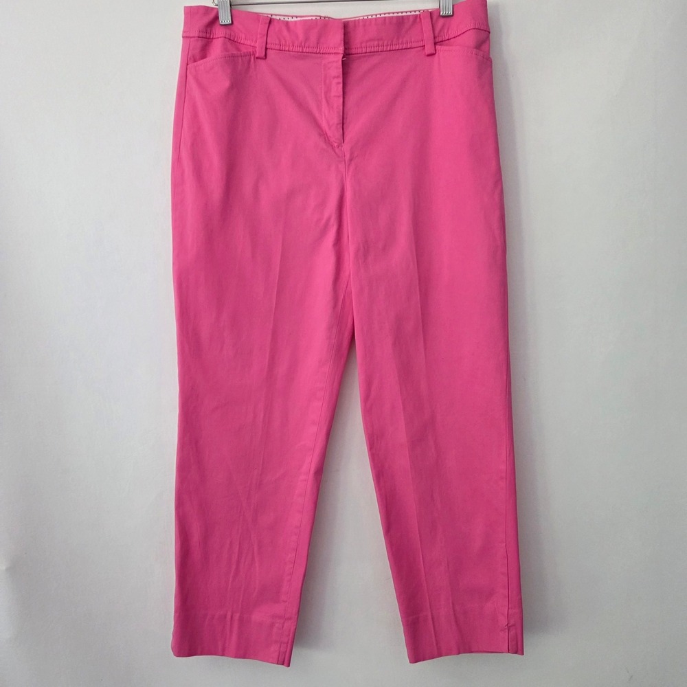 Talbots Perfect Crop Pant Pink Stretch Cotton Chino Women Size 10